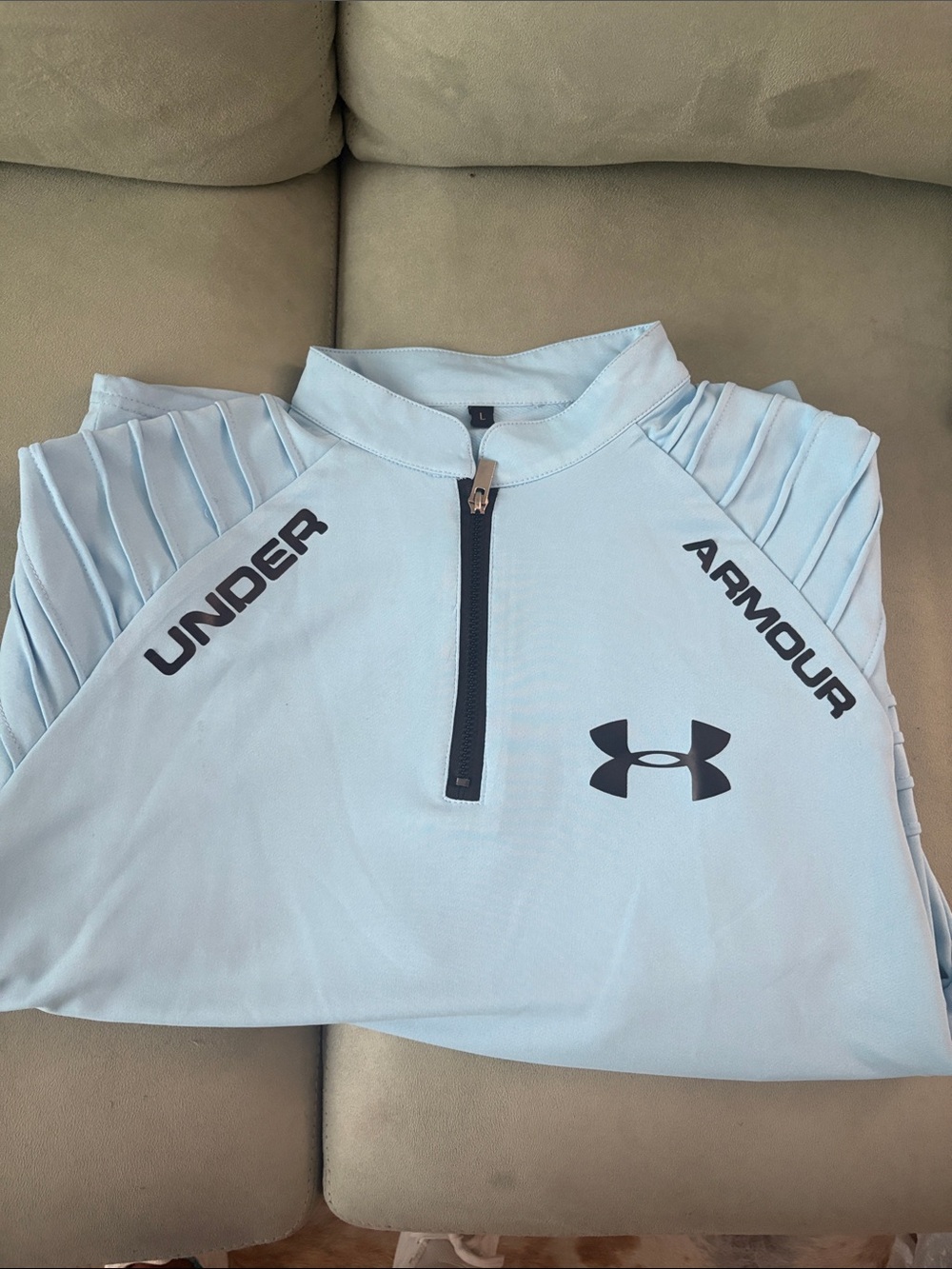 Under Armour Light Blue Mens Half-Zip Athletic Top